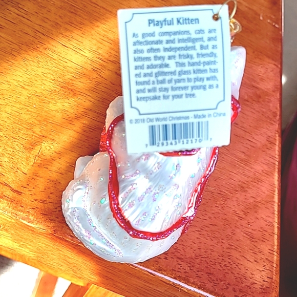 NWT Rare Find Old World Christmas Glass Playful Kitten Christmas Ornament - Picture 5 of 14